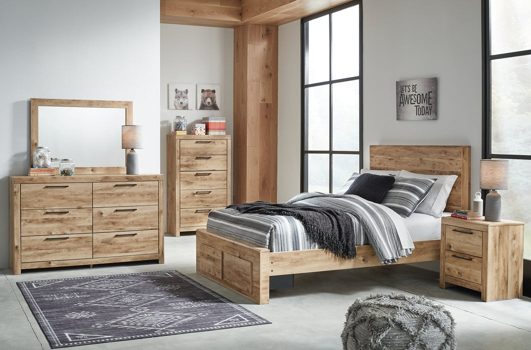 Hyanna Full Panel Storage Bed, Dresser, Mirror, Chest and Nightstand