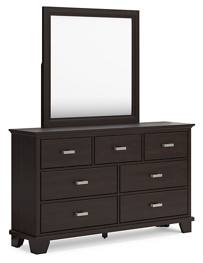 Covetown King Panel Bed, Dresser, Mirror, Chest and Nightstand