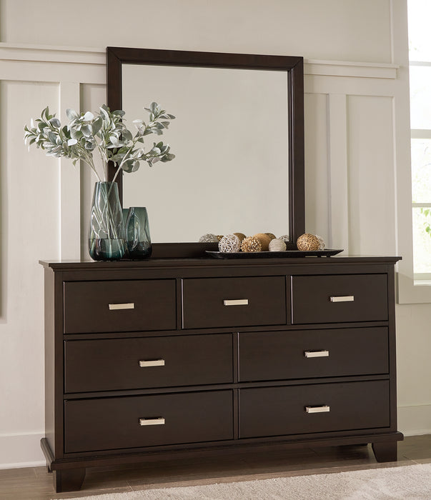 Covetown King Panel Bed, Dresser, Mirror, Chest and Nightstand