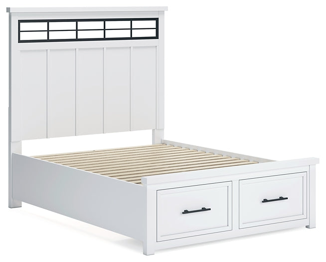Ashbryn Queen Panel Storage Bed, Dresser, Mirror, Chest and Nightstand