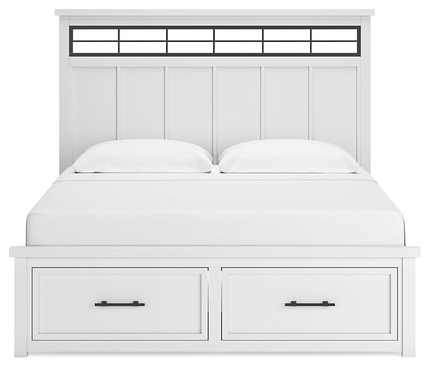 Ashbryn King Panel Storage Bed, Dresser, Mirror and Nightstand