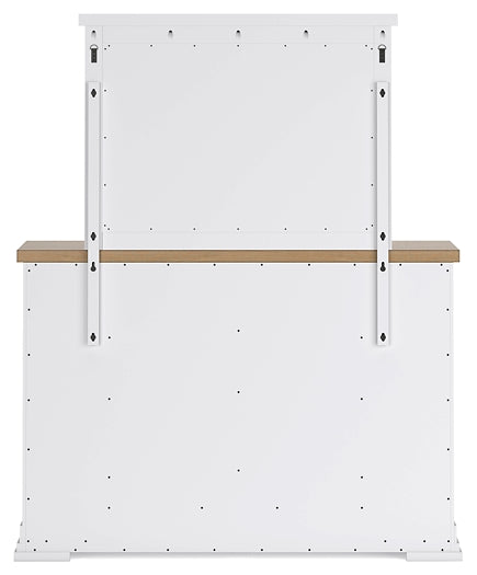 Ashbryn California King Panel Storage Bed, Dresser and Mirror