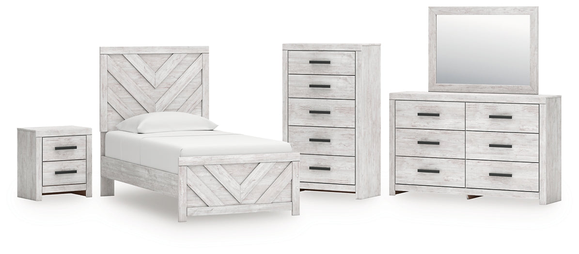 Cayboni Twin Panel Bed, Dresser, Mirror, Chest and Nightstand