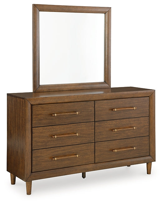 Lyncott California King Upholstered Bed, Dresser, Mirror, Chest and Nightstand