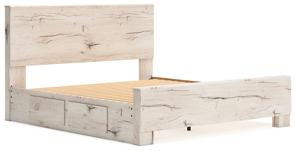 Lawroy King Panel Bed with Storage, Dresser, Mirror and Nightstand