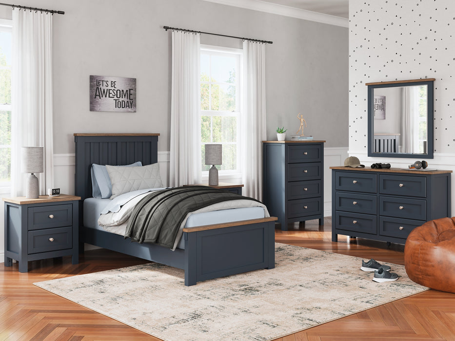 Landocken Twin Panel Bed, Dresser and Mirror