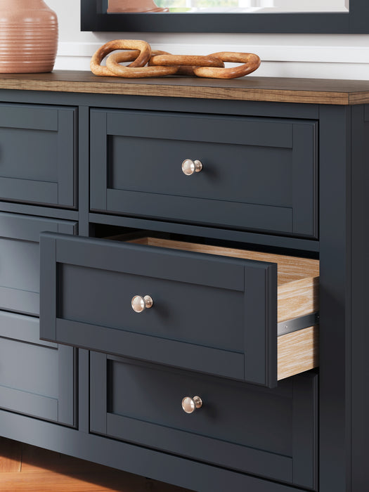 Landocken Full Panel Bed, Dresser and Mirror