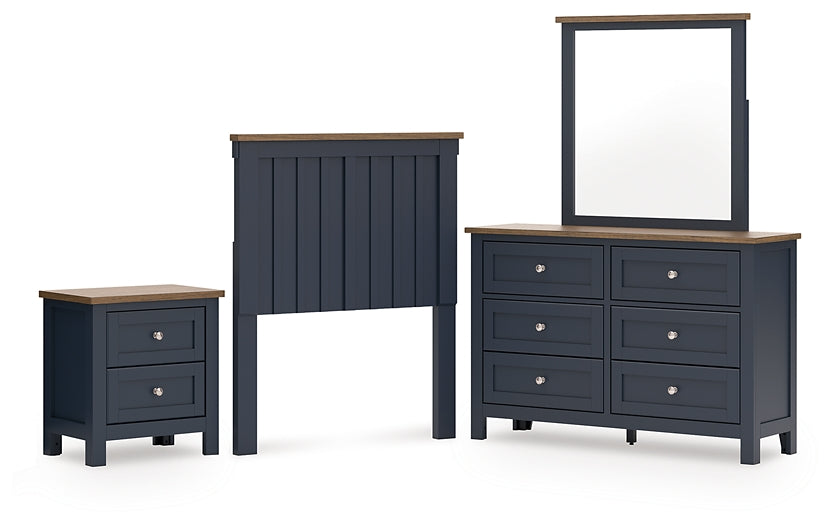 Landocken Twin Panel Headboard, Dresser, Mirror and Nightstand