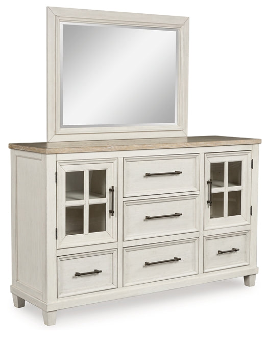 Shaybrock King Panel Bed, Dresser, Mirror, Chest and Nightstand