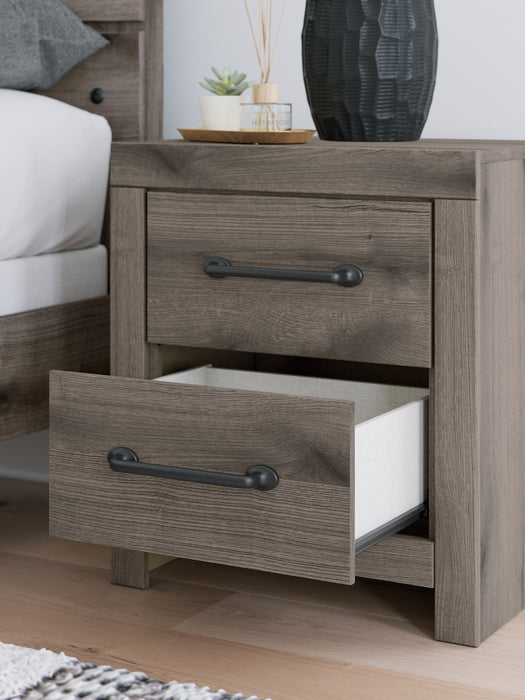 Graystorm King Panel Bed, Dresser, Mirror and Nightstand