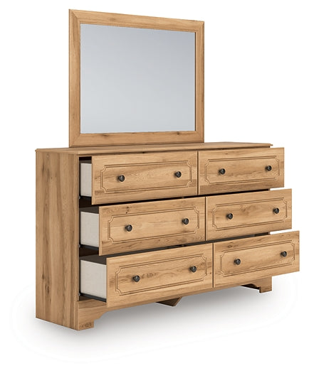 Aleaport Twin Panel Bed with Mirrored Dresser and Nightstand