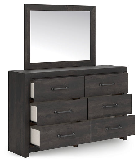 Hollivern Twin Panel Bed, Dresser, Mirror and Nightstand