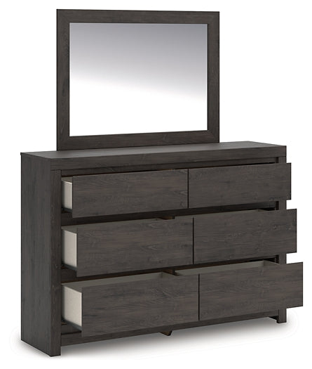 Fraluna Queen Panel Storage Bed, Dresser, Mirror and Nightstand
