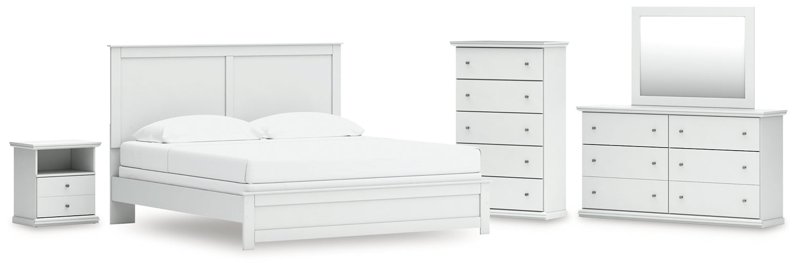 Bostwick Shoals King Panel Bed, Dresser, Mirror, Chest and Nightstand
