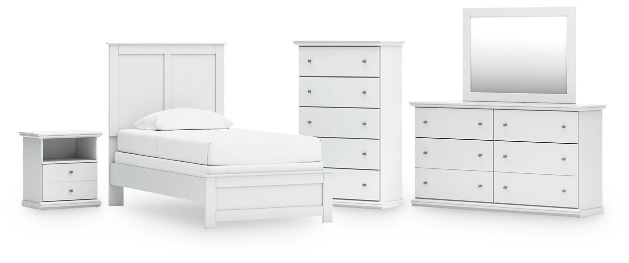 Bostwick Shoals Twin Panel Bed, Dresser, Mirror, Chest and Nightstand