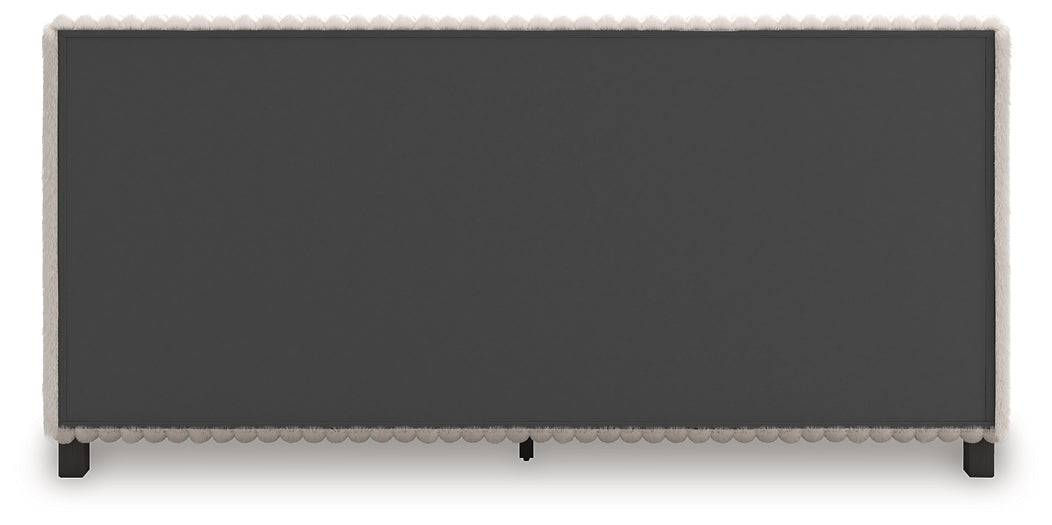 Zuraleus California King Upholstered Bed, Dresser and Mirror