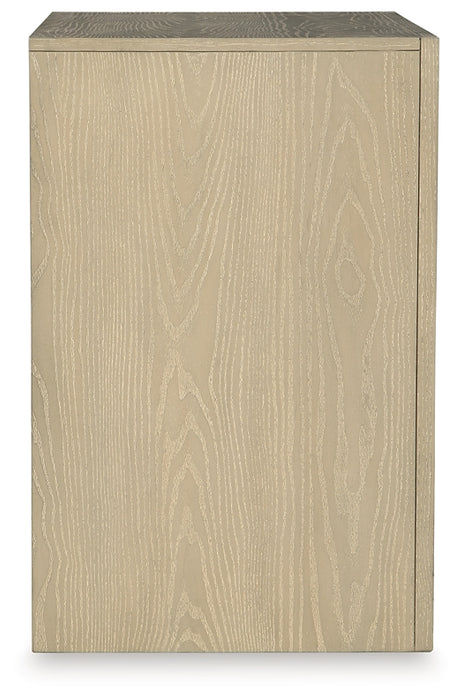 Calmoro Queen Bookcase Bed with Mirrored Dresser and Nightstand