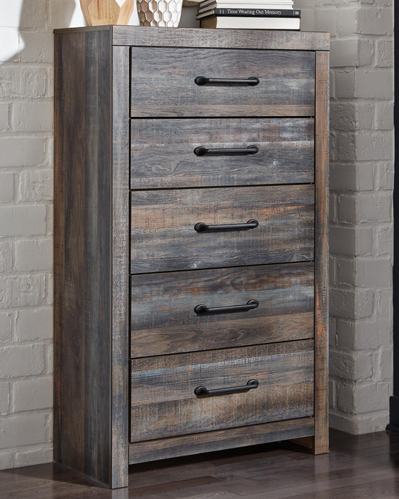 Drystan Twin Panel Bed with 4 Storage Drawers, Dresser, Mirror, Chest and Nightstand
