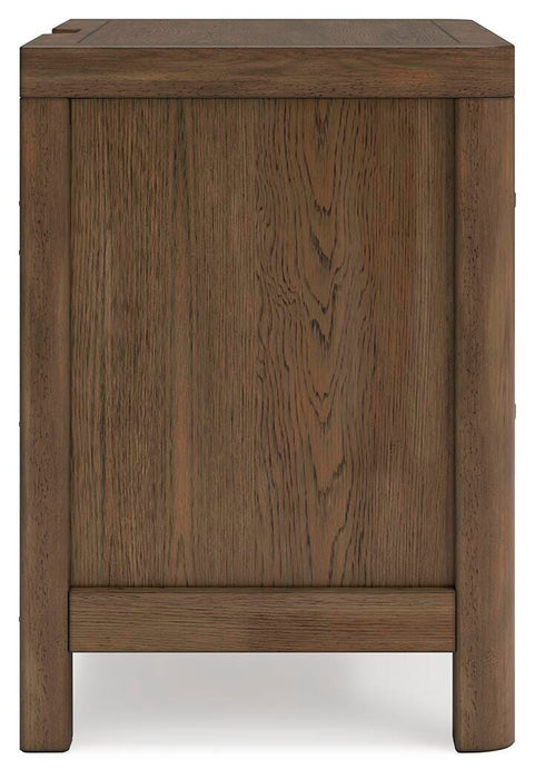 Cabalynn Queen Panel Bed with Storage with Mirrored Dresser and Nightstand