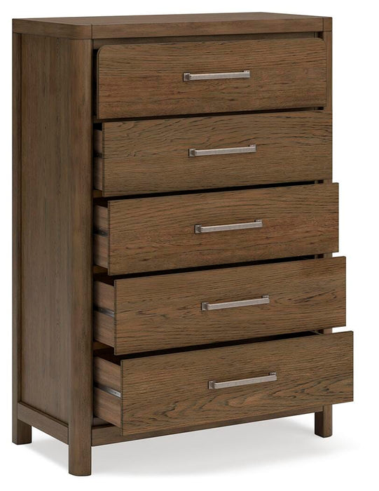Cabalynn California King Panel Bed with Storage with Mirrored Dresser, Chest and Nightstand