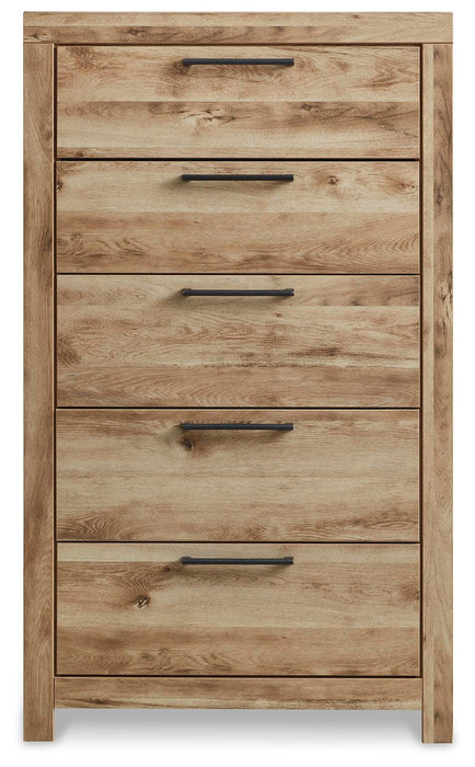 Hyanna Twin Panel Bed with 2 Side Storage, Dresser, Mirror, Chest and Nightstand