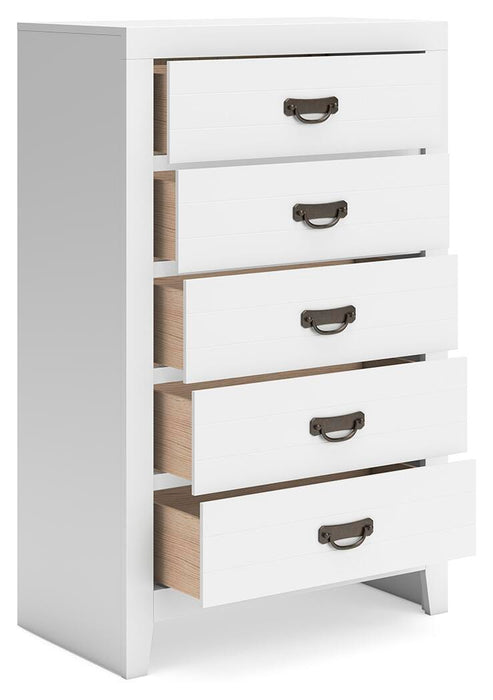 Binterglen Twin Panel Bed, Dresser, Mirror, Chest and Nightstand