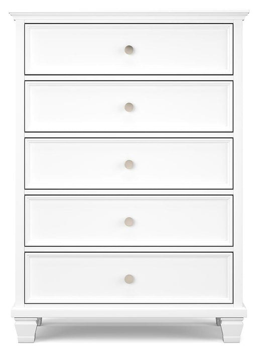 Fortman Full Panel Bed with Mirrored Dresser, Chest and Nightstand