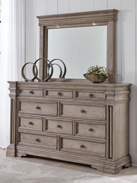 Blairhurst Queen Panel Bed with Mirrored Dresser