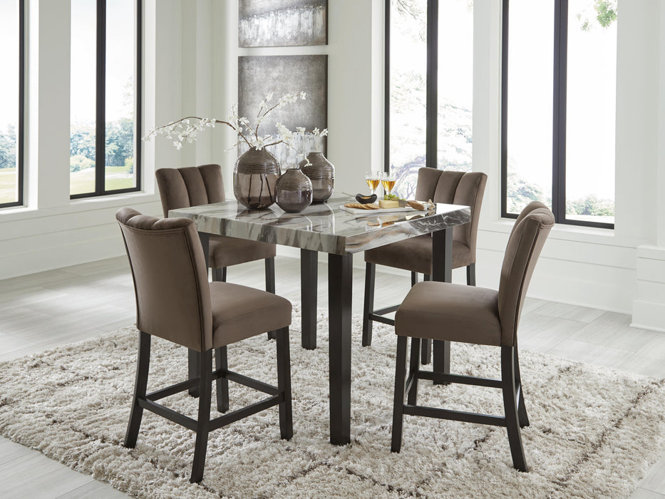 Jeshina Counter Height Dining Table and 4 Barstools