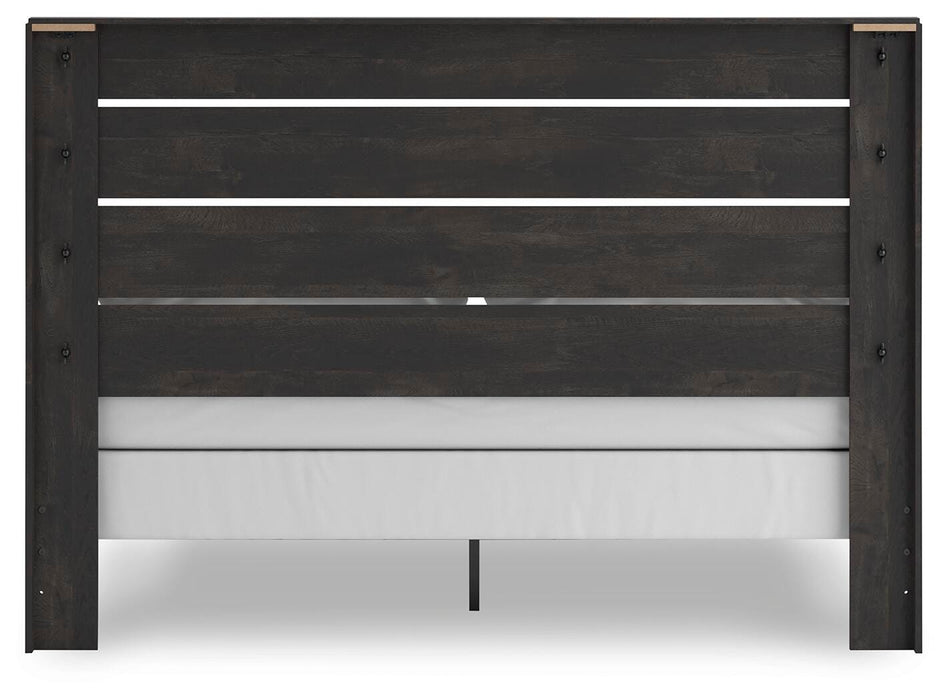 Hollivern King Panel Bed, Dresser, Mirror, Chest and Nightstand
