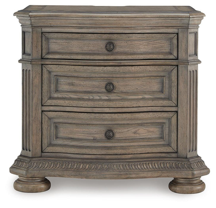 Ardenfield California King Upholstered Sleigh Bed, Dresser, Mirror and Nightstand