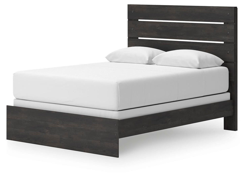 Hollivern Queen Panel Bed, Dresser, Mirror, Chest and Nightstand