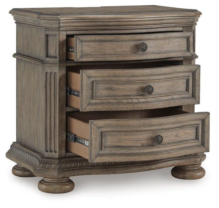 Ardenfield King Upholstered Sleigh Bed, Dresser, Mirror, Chest and Nightstand