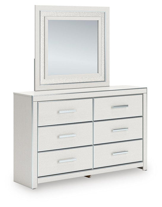 Zuraleus King Upholstered Panel Platform Storage Bed, Dresser, Mirror and Nightstand