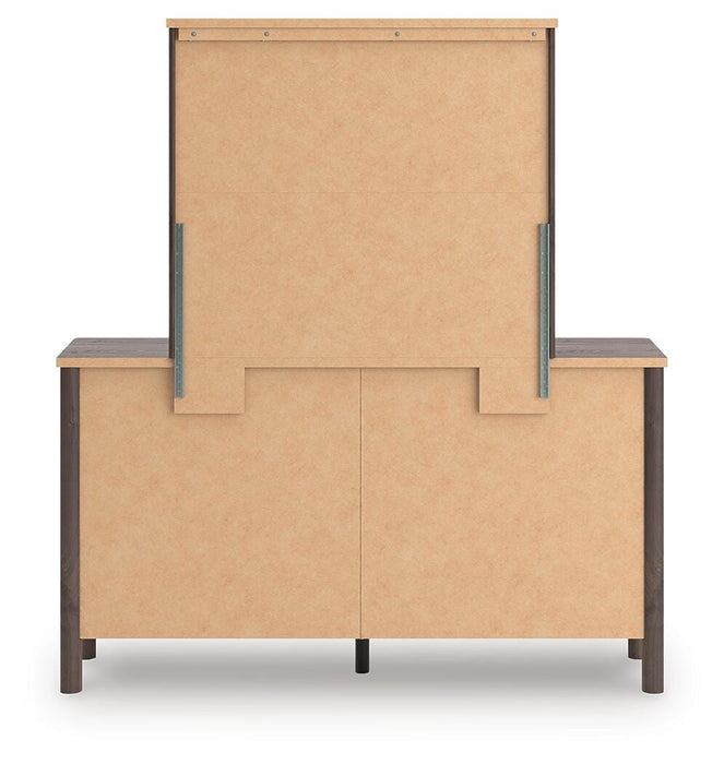 Pamytta Twin Upholstered Panel Platform Bed, Dresser, Mirror, Chest and Nightstand