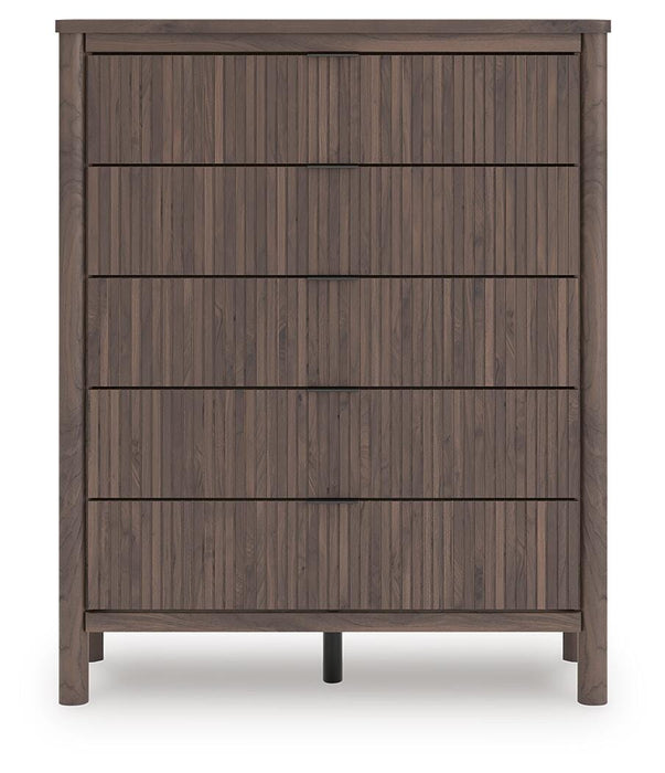 Pamytta Queen Upholstered Panel Bed, Dresser, Mirror and Nightstand