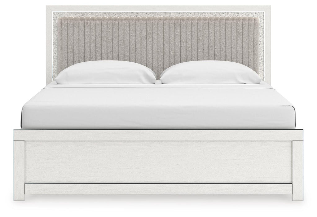 Zuraleus King Upholstered Panel Bed, Dresser, Mirror and Nightstand