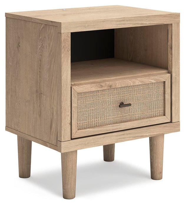 Cielden Full Upholstered Bed with Roll Slats, Dresser, Mirror and Nightstand