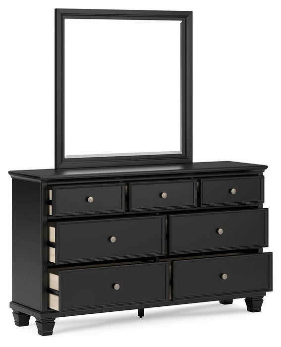 Lanolee Twin Panel Storage Bed, Dresser, Mirror and Nightstand