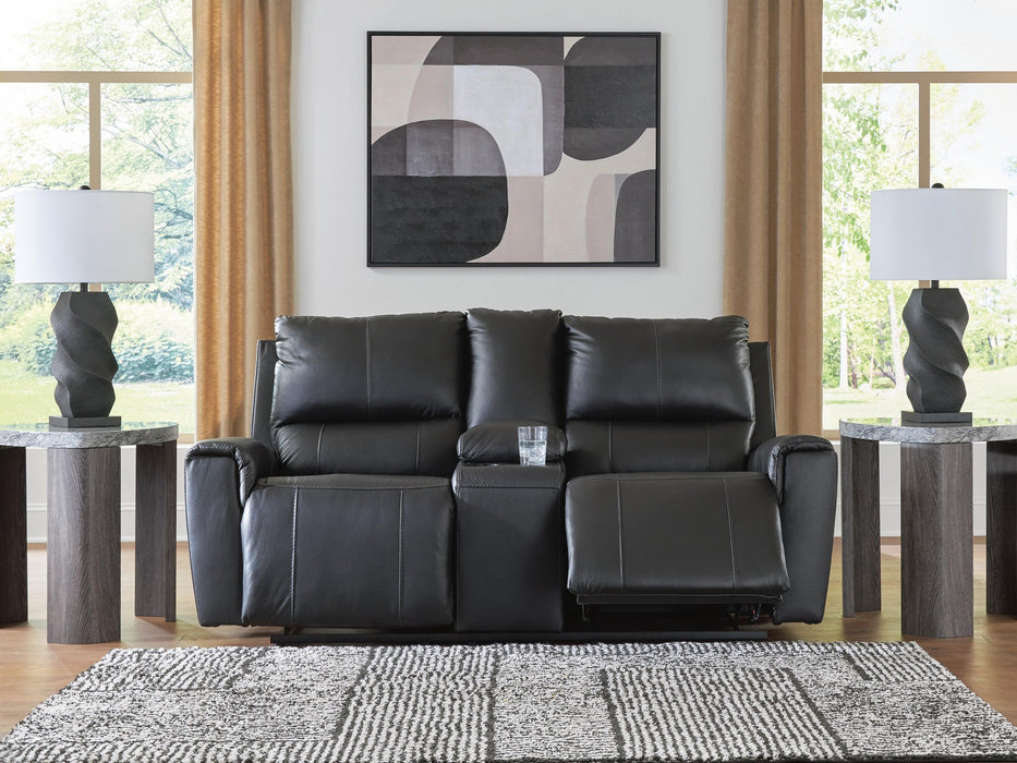 Glossmore DBL Rec Loveseat w/Console