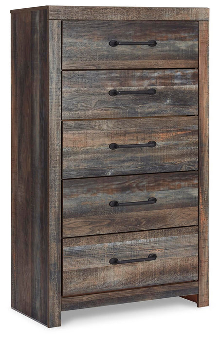 Drystan Full Bookcase Bed with 2 Storage Drawers, Dresser, Mirror, Chest and Nightstand