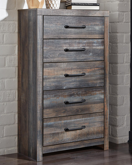 Drystan King Panel Bed, Dresser, Mirror, Chest and Nightstand