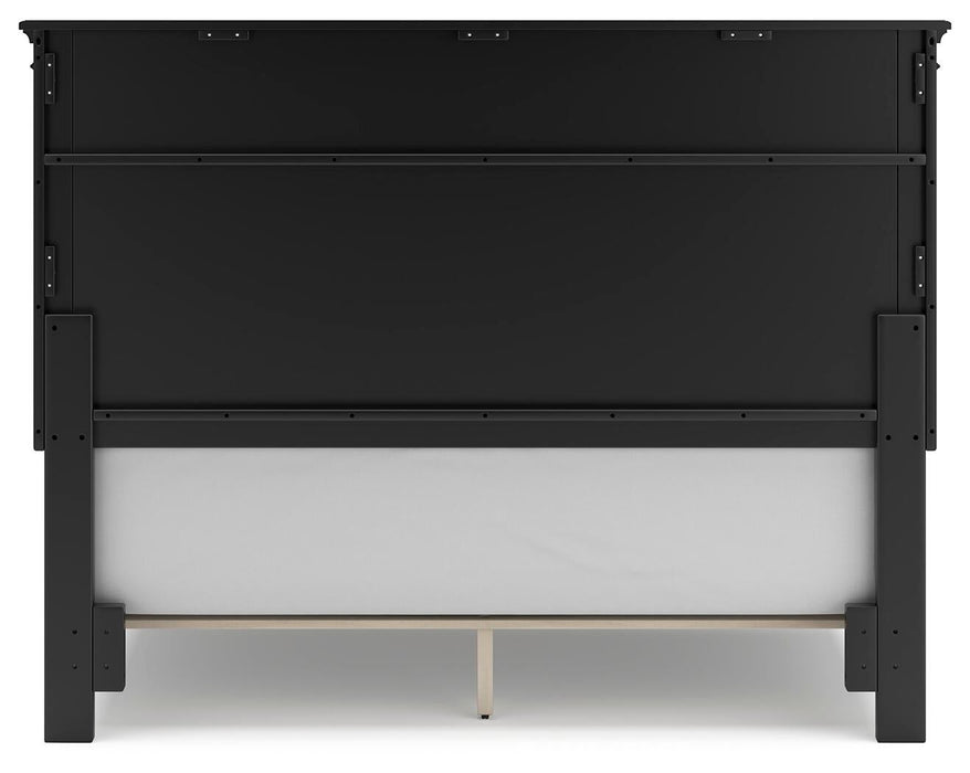 Lanolee Queen Panel Bed with Mirrored Dresser and Nightstand