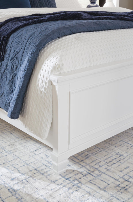 Fortman King Panel Bed with Mirrored Dresser and Nightstand