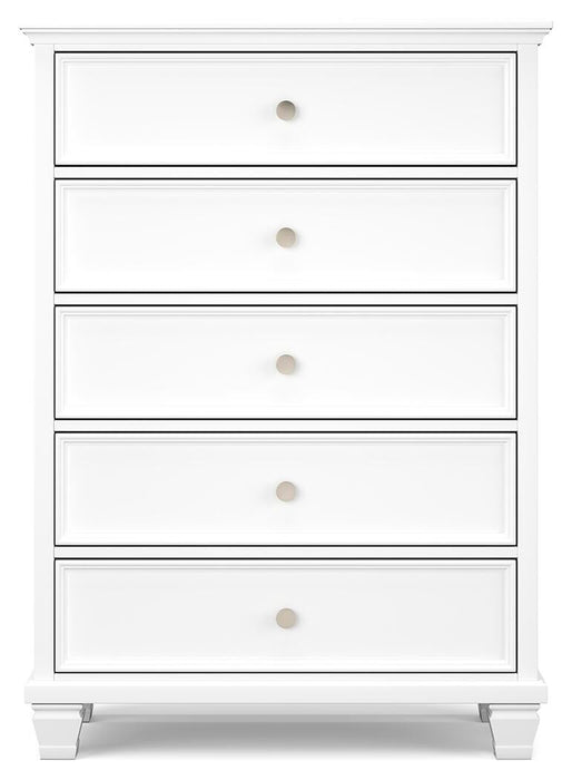 Fortman Full Panel Bed with Mirrored Dresser, Chest and Nightstand