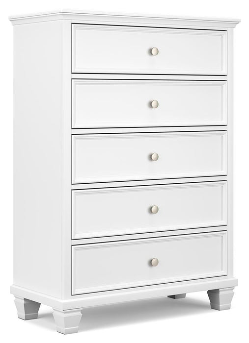 Fortman King Panel Bed with Mirrored Dresser, Chest and Nightstand