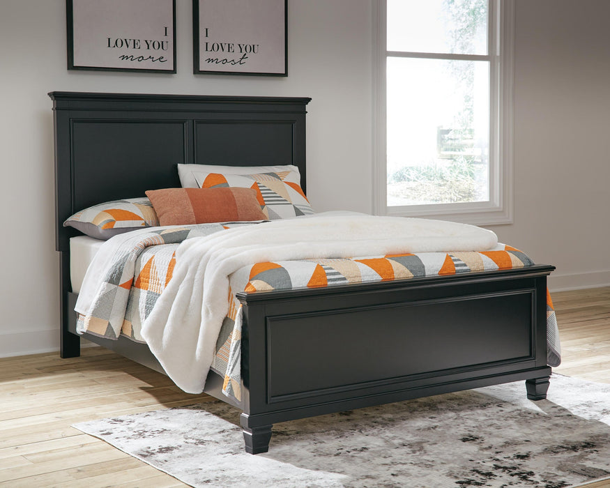 Lanolee Full Panel Bed with Mirrored Dresser, Chest and Nightstand