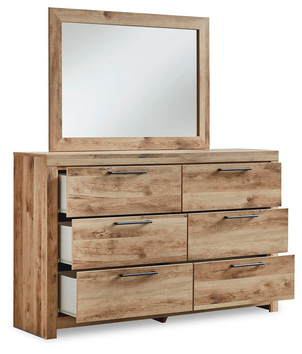 Hyanna Queen Panel Bed with 2 Side Storage, Dresser and Mirror