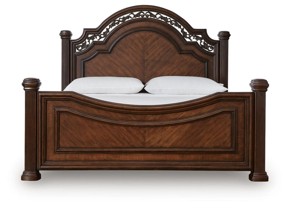 Lavinton Queen Poster Bed with Mirrored Dresser