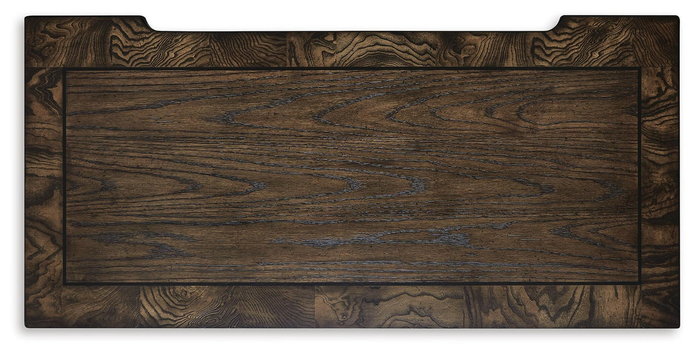Maylee California King Upholstered Bed, Dresser, Mirror, Chest and Nightstand